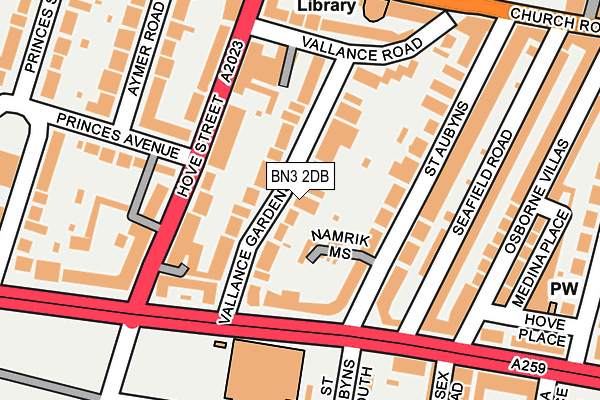 BN3 2DB map - OS OpenMap – Local (Ordnance Survey)