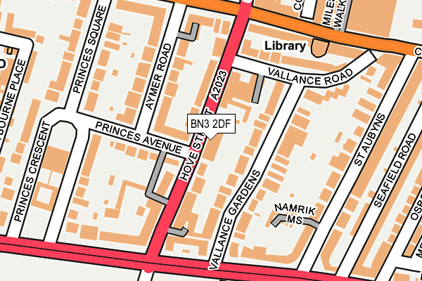 BN3 2DF map - OS OpenMap – Local (Ordnance Survey)