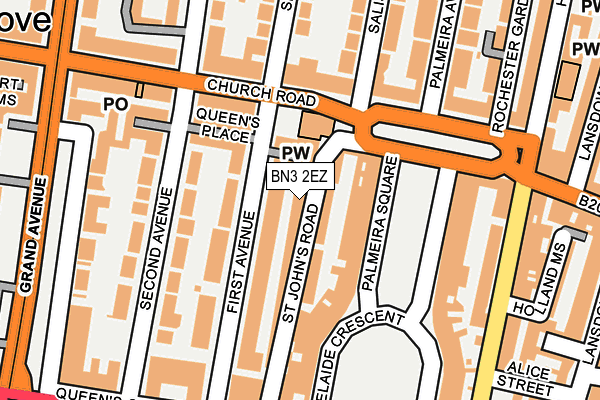BN3 2EZ map - OS OpenMap – Local (Ordnance Survey)