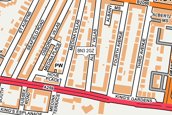 BN3 2GZ map - OS OpenMap – Local (Ordnance Survey)