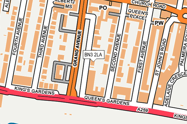 BN3 2LA map - OS OpenMap – Local (Ordnance Survey)