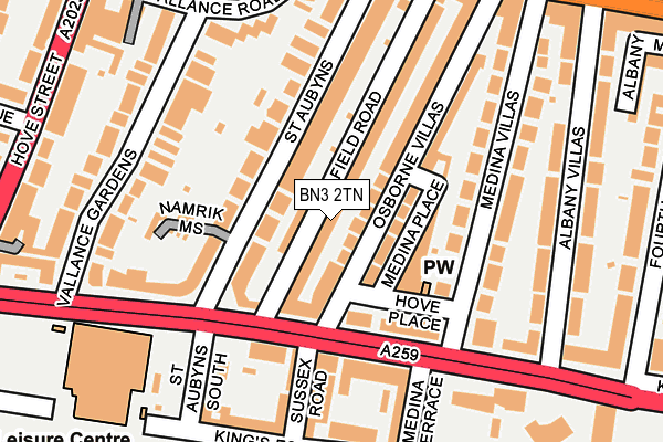 BN3 2TN map - OS OpenMap – Local (Ordnance Survey)