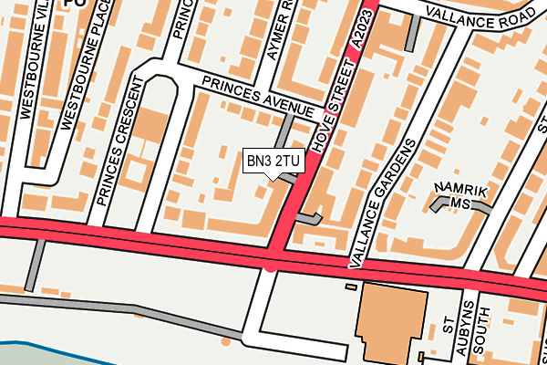 BN3 2TU map - OS OpenMap – Local (Ordnance Survey)