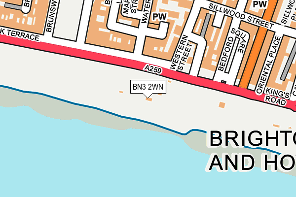 BN3 2WN map - OS OpenMap – Local (Ordnance Survey)