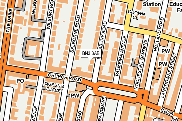 BN3 3AB map - OS OpenMap – Local (Ordnance Survey)
