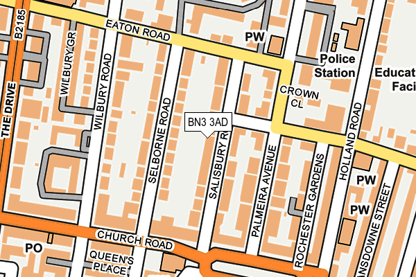 BN3 3AD map - OS OpenMap – Local (Ordnance Survey)