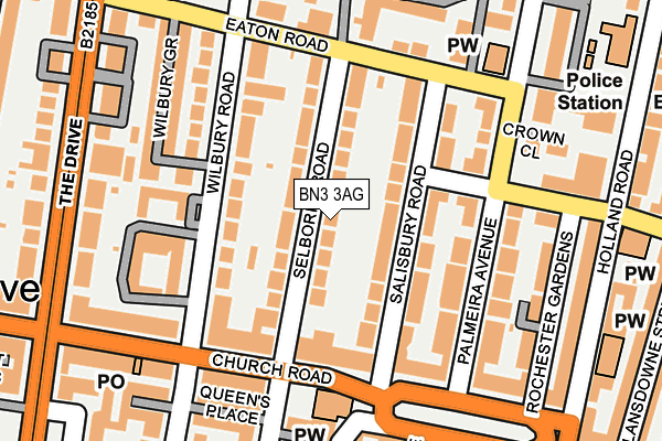 BN3 3AG map - OS OpenMap – Local (Ordnance Survey)