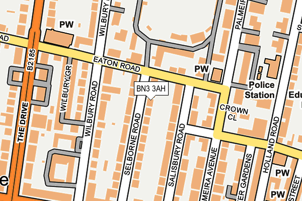 BN3 3AH map - OS OpenMap – Local (Ordnance Survey)