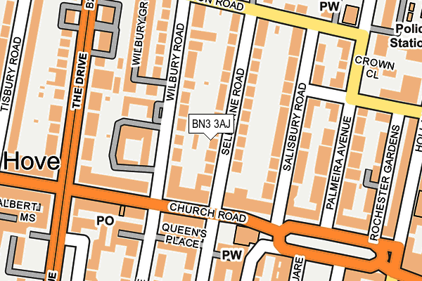 BN3 3AJ map - OS OpenMap – Local (Ordnance Survey)