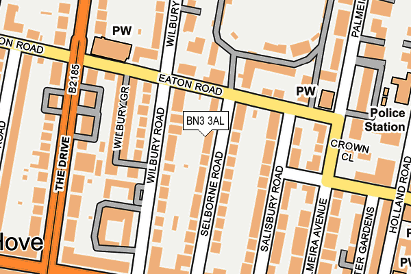 BN3 3AL map - OS OpenMap – Local (Ordnance Survey)