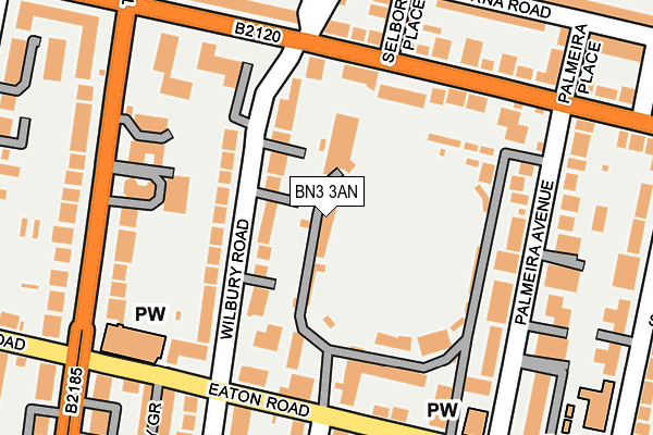 BN3 3AN map - OS OpenMap – Local (Ordnance Survey)
