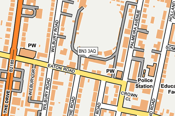 BN3 3AQ map - OS OpenMap – Local (Ordnance Survey)