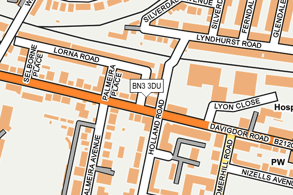 BN3 3DU map - OS OpenMap – Local (Ordnance Survey)