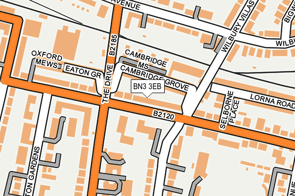 BN3 3EB map - OS OpenMap – Local (Ordnance Survey)