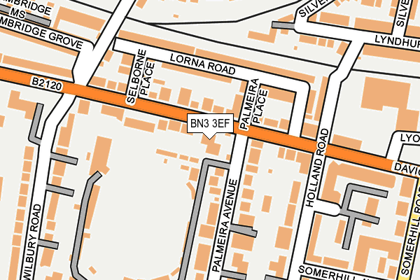 BN3 3EF map - OS OpenMap – Local (Ordnance Survey)