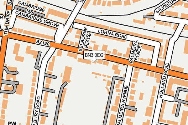 BN3 3EG map - OS OpenMap – Local (Ordnance Survey)
