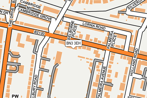 BN3 3EH map - OS OpenMap – Local (Ordnance Survey)