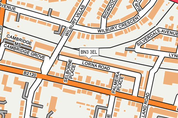 BN3 3EL map - OS OpenMap – Local (Ordnance Survey)