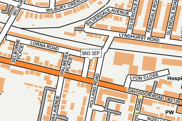 BN3 3EP map - OS OpenMap – Local (Ordnance Survey)