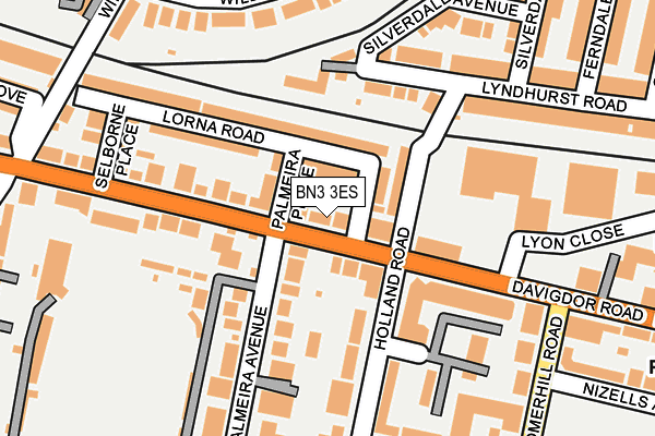 BN3 3ES map - OS OpenMap – Local (Ordnance Survey)
