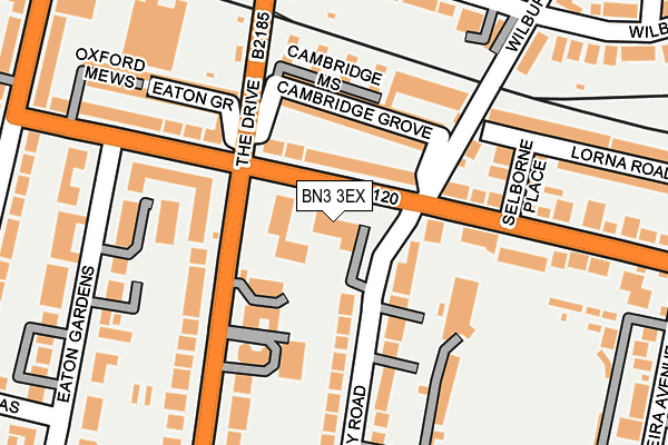 BN3 3EX map - OS OpenMap – Local (Ordnance Survey)