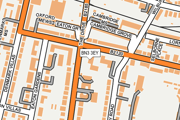 BN3 3EY map - OS OpenMap – Local (Ordnance Survey)