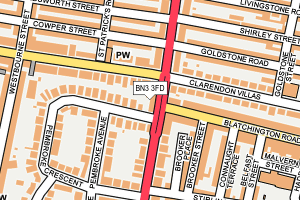 BN3 3FD map - OS OpenMap – Local (Ordnance Survey)