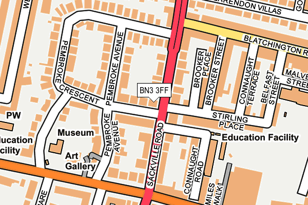 BN3 3FF map - OS OpenMap – Local (Ordnance Survey)