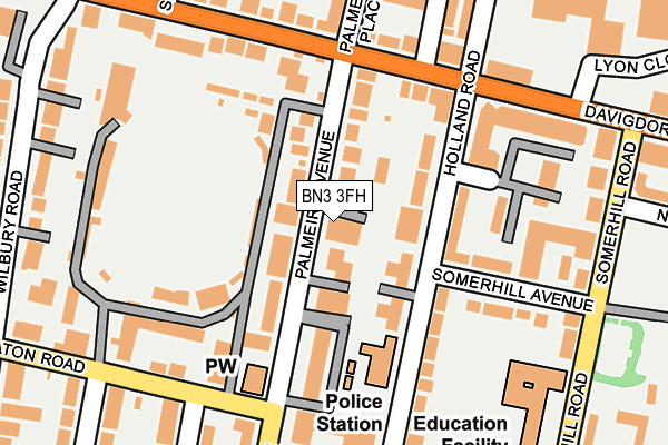 BN3 3FH map - OS OpenMap – Local (Ordnance Survey)