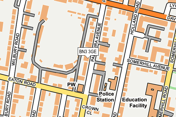 BN3 3GE map - OS OpenMap – Local (Ordnance Survey)
