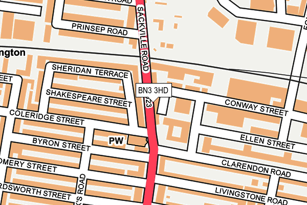 BN3 3HD map - OS OpenMap – Local (Ordnance Survey)