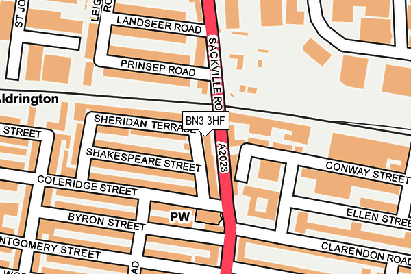 BN3 3HF map - OS OpenMap – Local (Ordnance Survey)