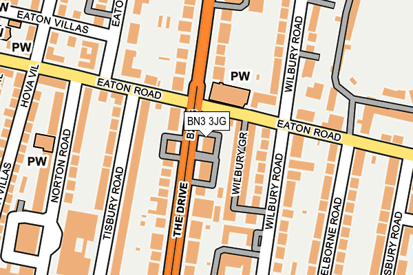 BN3 3JG map - OS OpenMap – Local (Ordnance Survey)