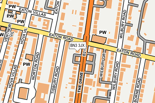 BN3 3JX map - OS OpenMap – Local (Ordnance Survey)