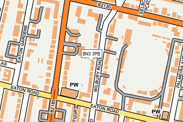 BN3 3PB map - OS OpenMap – Local (Ordnance Survey)