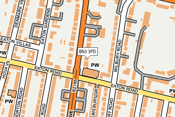 BN3 3PD map - OS OpenMap – Local (Ordnance Survey)