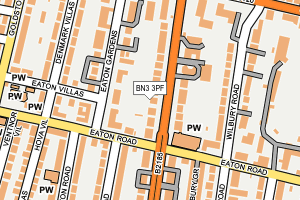 BN3 3PF map - OS OpenMap – Local (Ordnance Survey)