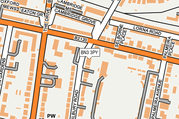 BN3 3PY map - OS OpenMap – Local (Ordnance Survey)