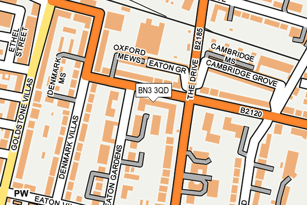 BN3 3QD map - OS OpenMap – Local (Ordnance Survey)