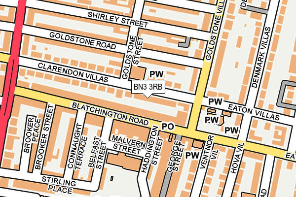 BN3 3RB map - OS OpenMap – Local (Ordnance Survey)