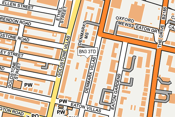 BN3 3TD map - OS OpenMap – Local (Ordnance Survey)