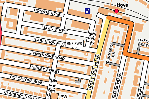 BN3 3WS map - OS OpenMap – Local (Ordnance Survey)