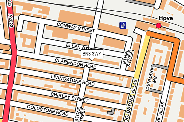 BN3 3WY map - OS OpenMap – Local (Ordnance Survey)