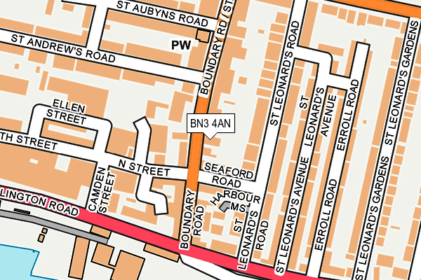 BN3 4AN map - OS OpenMap – Local (Ordnance Survey)