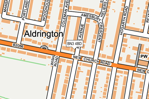 BN3 4BD map - OS OpenMap – Local (Ordnance Survey)