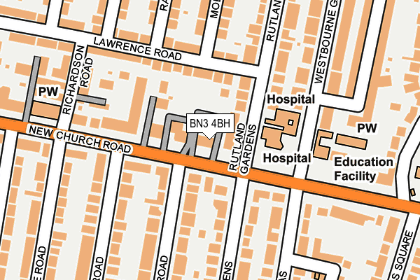 BN3 4BH map - OS OpenMap – Local (Ordnance Survey)