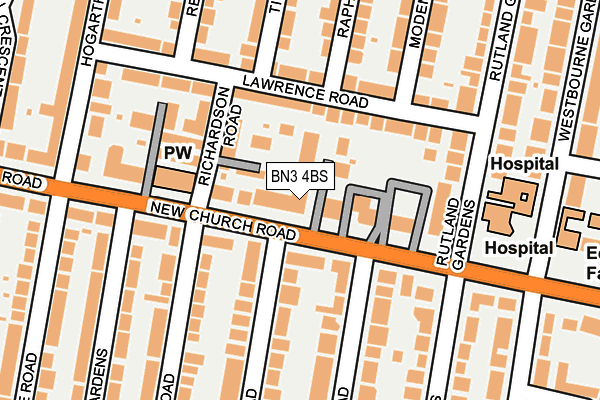 BN3 4BS map - OS OpenMap – Local (Ordnance Survey)