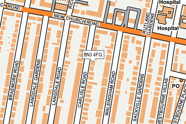 BN3 4FQ map - OS OpenMap – Local (Ordnance Survey)