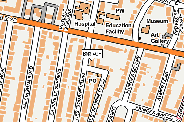 BN3 4GF map - OS OpenMap – Local (Ordnance Survey)