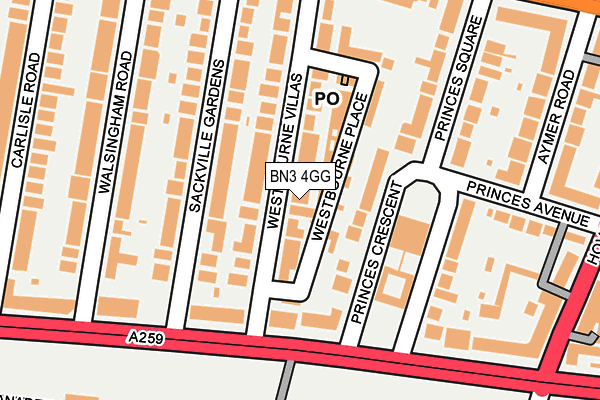 BN3 4GG map - OS OpenMap – Local (Ordnance Survey)
